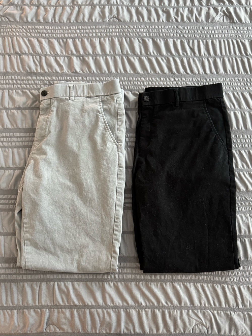 Men's Chino Pants - 2pc: Black and Grey - 36W 32L